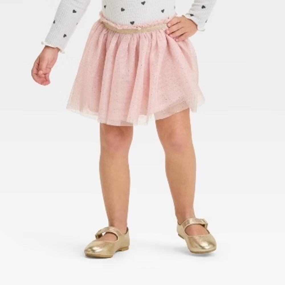 Cat & Jack NWOT Toddler Girls' Pink Gold Tutu with Gold Flecks 3T